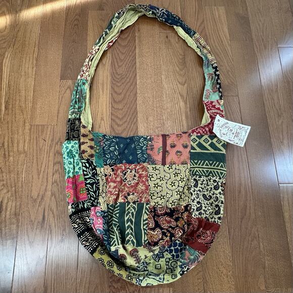 Hippie Forever Organic Cotton Handmade Patchwork Crossbody Bag Womens Boho Artsy - Picture 6 of 10